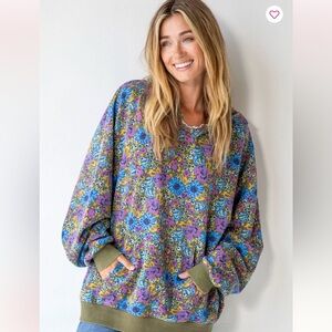 Natural Life Oversized Printed Sweatshirt